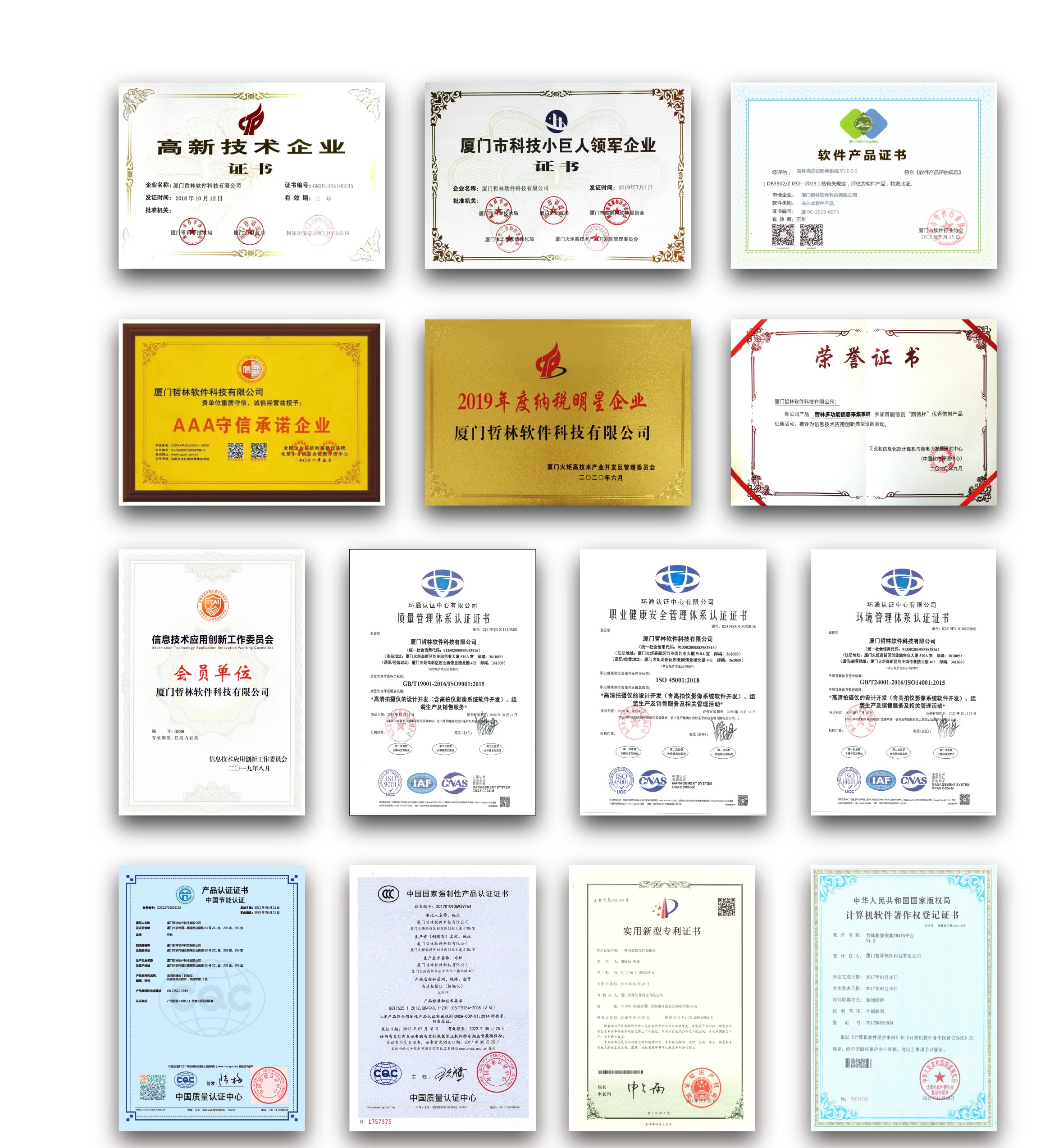 哲林榮譽資質(zhì)證書